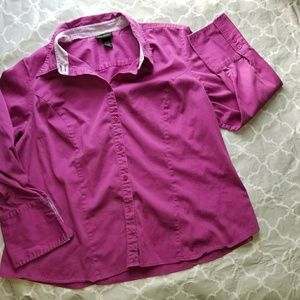 Violet 3/4 sleeve dress shirt